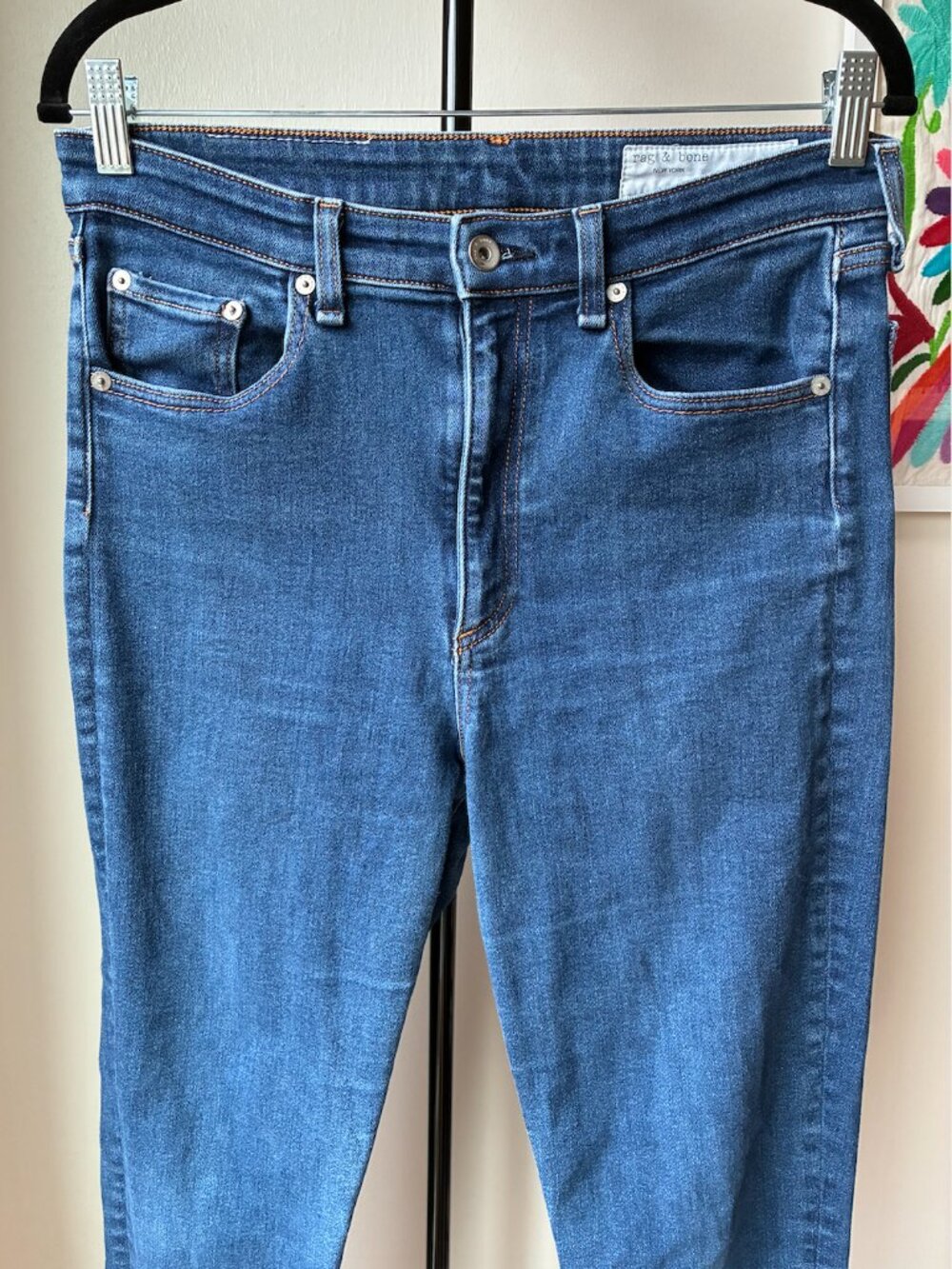 Rag & Bone Nina Skinny Dark Blue Jeans - Size 31 - Picture 8 of 11